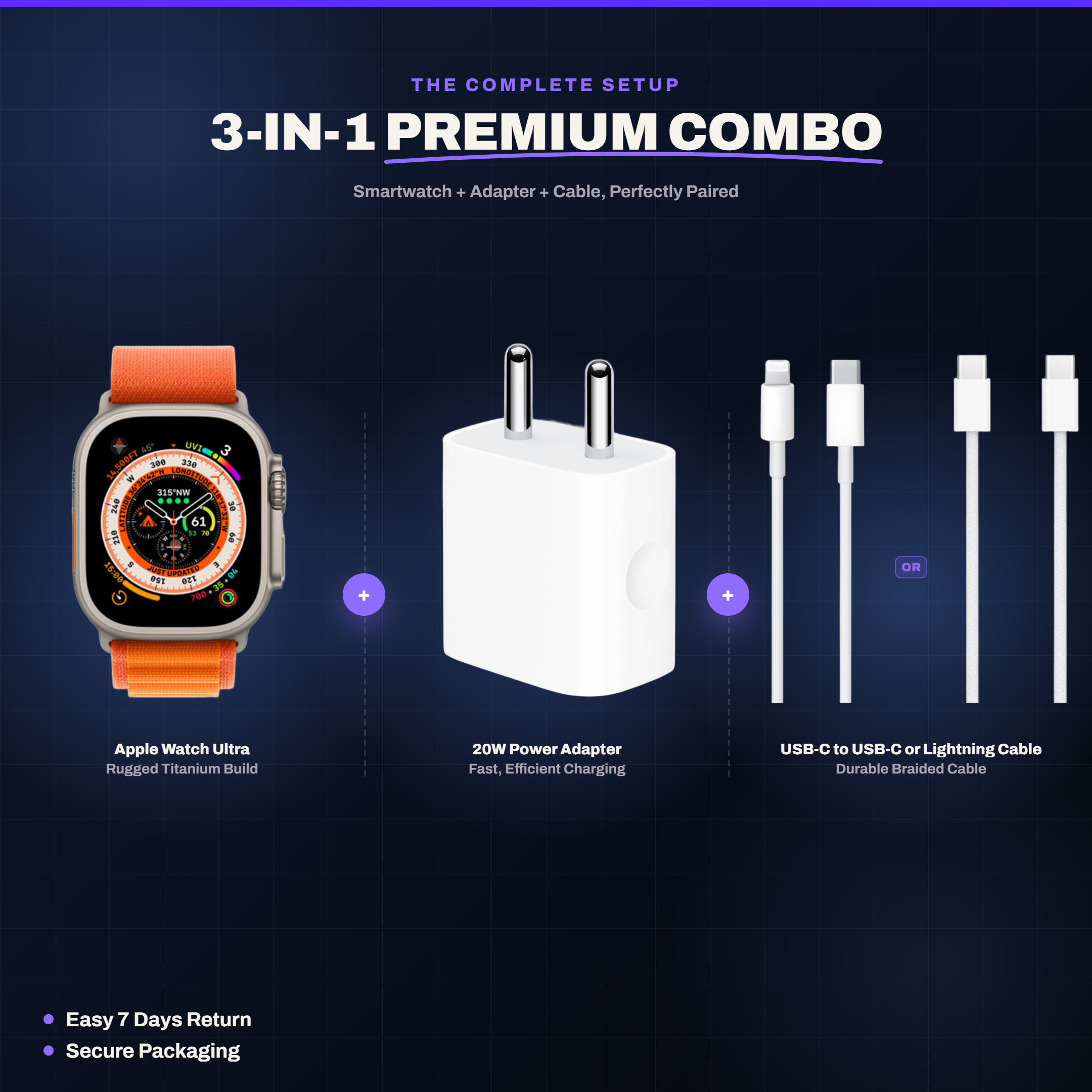 zappkit 3-in-1 (Smartwatch + Adaptor + Cable)